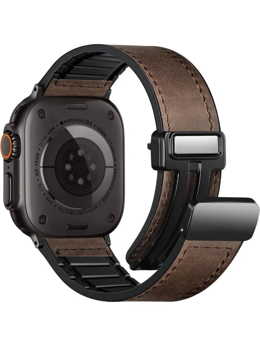 Genuine Leather Magnetic Bands for Apple Watch 38mm-49mm, Unisex iWatch Straps